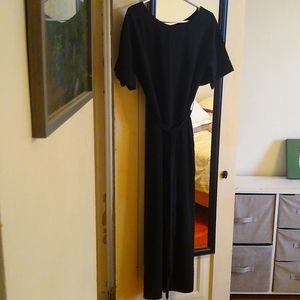 Everlane Japanese Go-Weave Short Sleeve Black Jumpsuit